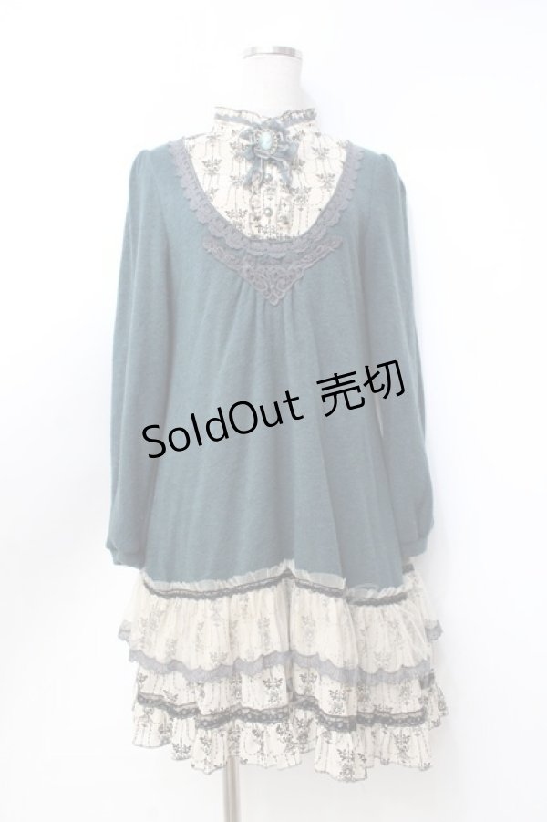 画像1: axes femme / ブロッキングチュニック M グリーン Y-25-09-25-087-AX-OP-SZ-ZI (1)