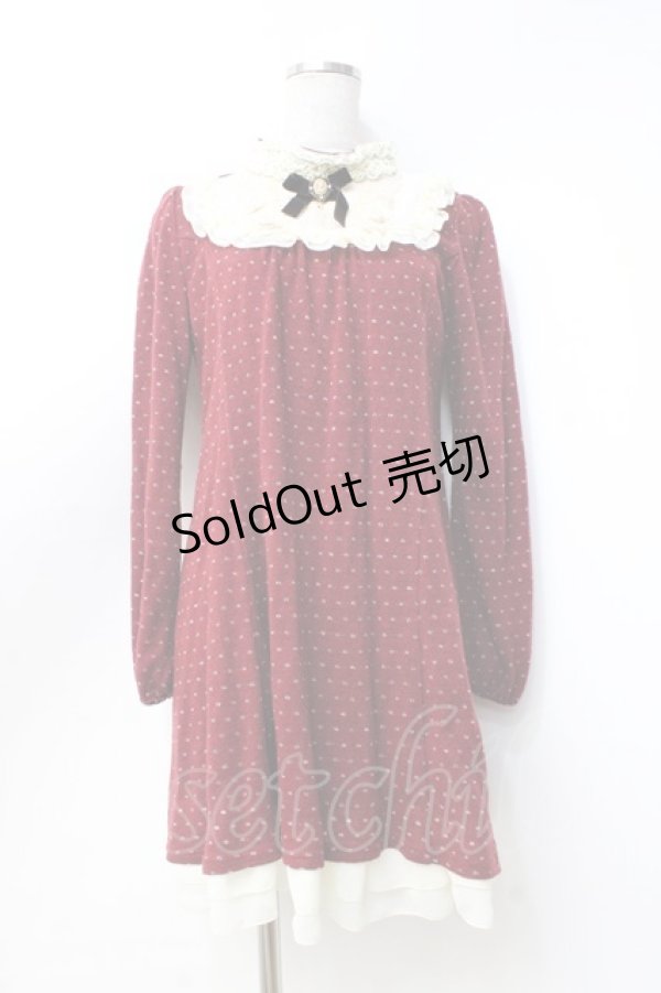 画像1: axes femme / スタンドブロッキングチュニ M アカ Y-25-09-25-088-AX-OP-SZ-ZI (1)