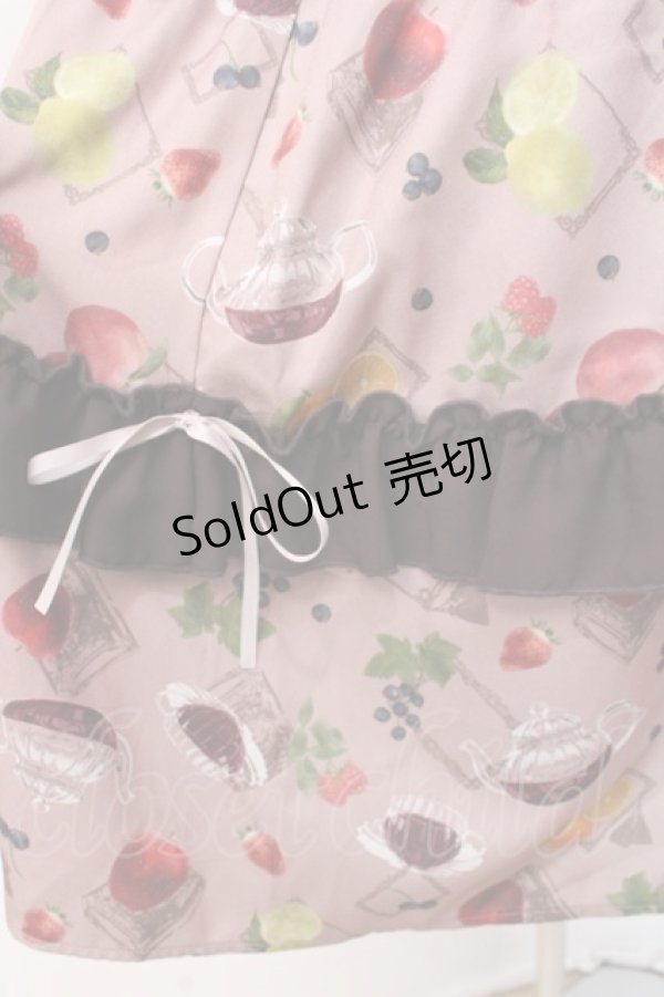 画像4: axes femme / フルーツティ柄ティアードワンピース  ブラウン Y-25-09-25-095-AX-OP-SZ-ZI (4)