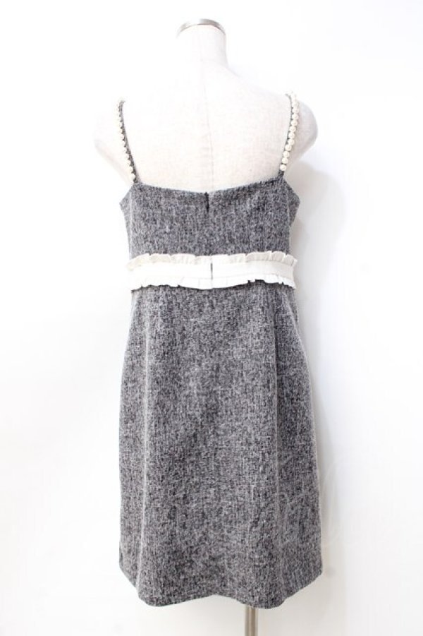 画像2: evelyn / パールショルダーワンピース  グレー Y-25-09-25-097-LO-OP-SZ-ZY (2)