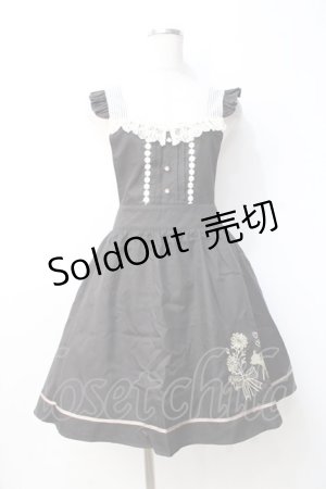 画像: axes femme / バンビ刺繍ジャンパースカート  黒 Y-25-09-25-101-AX-OP-SZ-ZY