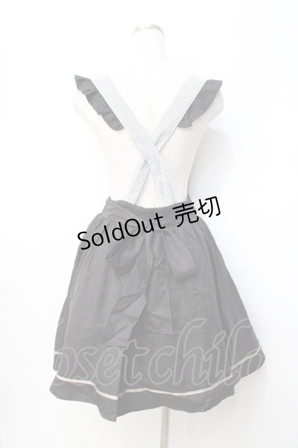 画像3: axes femme / バンビ刺繍ジャンパースカート  黒 Y-25-09-25-101-AX-OP-SZ-ZY (3)