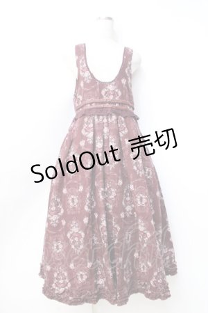 画像: axes femme / 薔薇リース柄ワンピース  ワイン Y-25-09-25-105-AX-OP-SZ-ZI