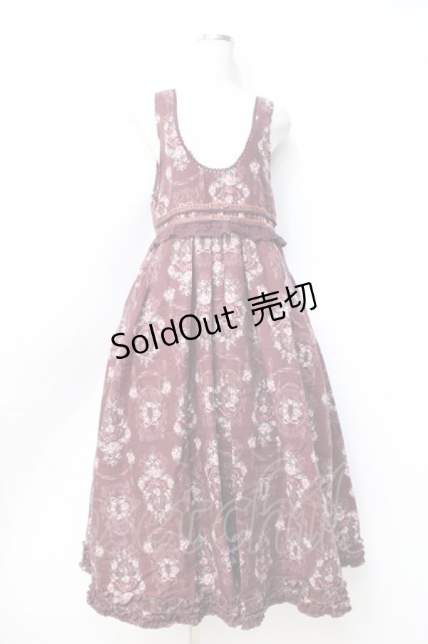 画像1: axes femme / 薔薇リース柄ワンピース  ワイン Y-25-09-25-105-AX-OP-SZ-ZI (1)