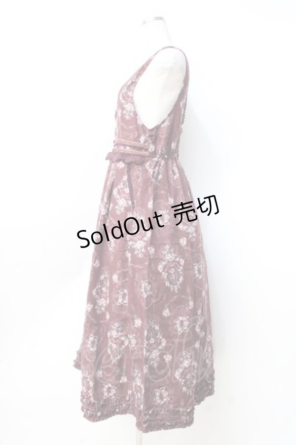 画像2: axes femme / 薔薇リース柄ワンピース  ワイン Y-25-09-25-105-AX-OP-SZ-ZI (2)