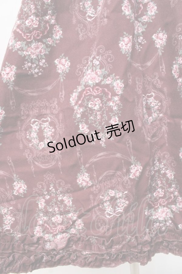 画像5: axes femme / 薔薇リース柄ワンピース  ワイン Y-25-09-25-105-AX-OP-SZ-ZI (5)