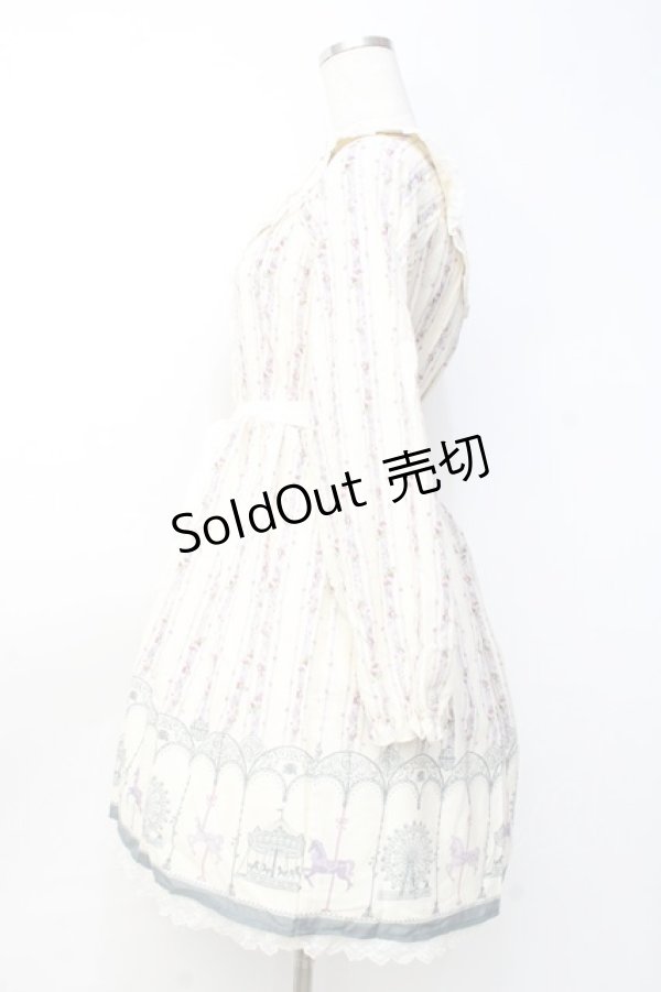 画像2: axes femme / オフショル遊園地柄ワンピース  生成り Y-25-09-25-107-AX-OP-SZ-ZI (2)