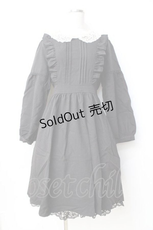 画像1: axes femme POETIQUE / エプロン風ワンピース  黒 Y-25-09-25-108-AX-OP-SZ-ZI (1)