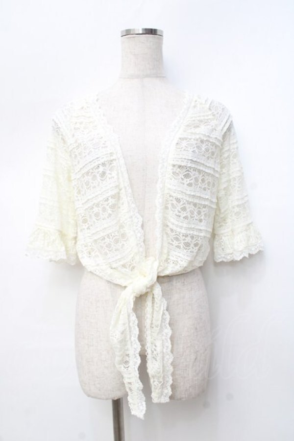 画像1: LIZ LISA / 総レースカーディガン  生成り Y-25-09-25-014-LO-TO-SZ-ZT285 (1)
