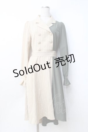 画像: axes femme POETIQUE / バイカラースロライプワンピース  カーキ Y-25-09-25-112-AX-OP-SZ-ZY