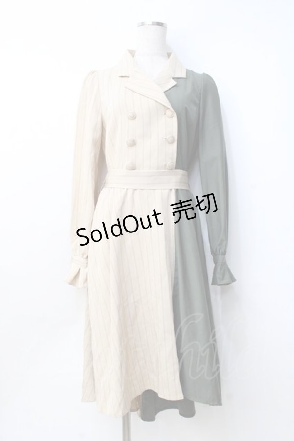 画像1: axes femme POETIQUE / バイカラースロライプワンピース  カーキ Y-25-09-25-112-AX-OP-SZ-ZY (1)