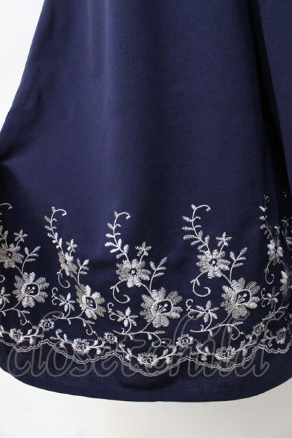 画像3: axes femme / 裾刺繍サス付ワイドパンツ  紺 Y-25-09-25-114-AX-PA-SZ-ZT014 (3)