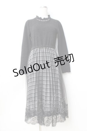 画像: axes femme / チェック切替ドッキングワンピース M 黒 Y-25-09-25-115-AX-OP-SZ-ZY