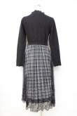 画像2: axes femme / チェック切替ドッキングワンピース M 黒 Y-25-09-25-115-AX-OP-SZ-ZY (2)