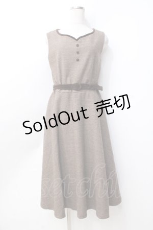 画像: an another angelus / 千鳥柄ワンピース  ブラウン Y-25-09-25-118-CA-OP-SZ-ZY