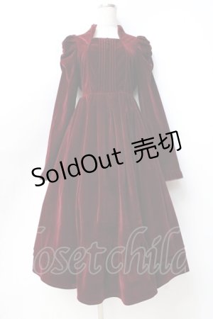 画像: axes femme kawaii / クラシカルベロアワンピース  ワイン Y-25-09-25-120-AX-OP-SZ-ZY
