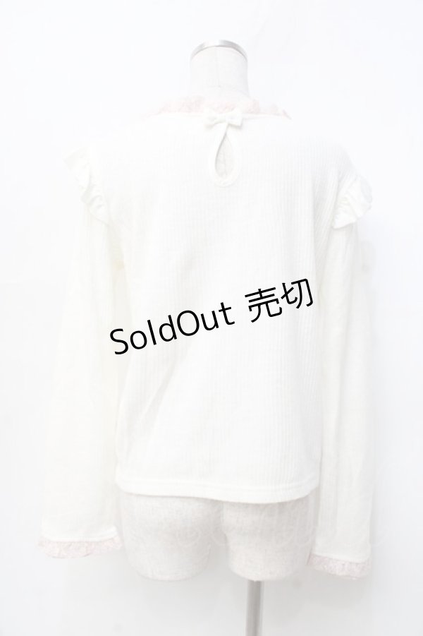 画像2: LIZ LISA / ローズ刺繍リブトップス 0 オフ×ピンク Y-25-09-25-122-LO-TO-SZ-ZI (2)