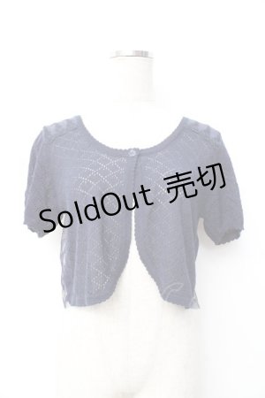 画像: axes femme / ショート半袖カーディガン  紺 Y-25-09-25-020-AX-TO-SZ-ZT303