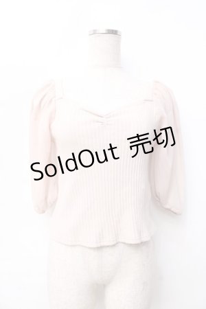 画像: An MILLE / 袖チュールトップス  ピンク Y-25-09-25-021-EL-TO-SZ-ZY