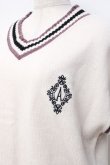 画像3: axes femme / 刺繍入カレッジ風ニットベスト  生成り Y-25-09-25-022-AX-TO-SZ-ZI (3)