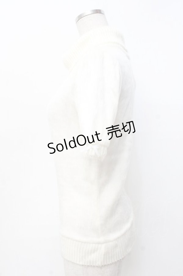 画像2: LIZ LISA / ハイネック半袖ファートップス  生成り Y-25-09-25-023-LO-TO-SZ-ZY (2)