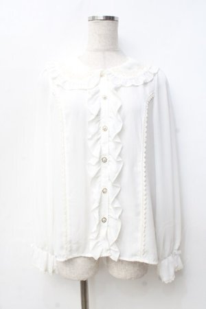 画像: axes femme kawaii / ローズレースブラウス  生成り Y-25-09-25-024-AX-BL-SZ-ZY