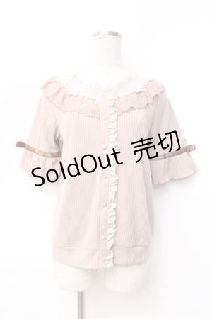 画像: axes femme / ローズレースリブカーディガン  ピンク Y-25-09-25-026-AX-TO-SZ-ZY