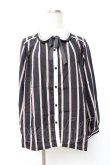 画像1: axes femme POETIQUE / ストライプブラウス  黒 Y-25-09-25-032-AX-BL-SZ-ZI (1)