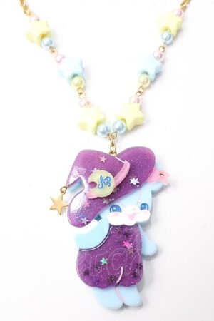 画像: Angelic Pretty / Little Witchはにかみベアーネックレス  サックス Y-25-09-29-004-AP-AC-SZ-ZY