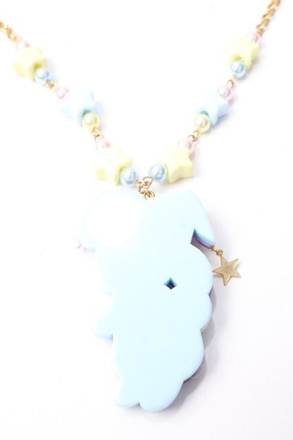 画像2: Angelic Pretty / Little Witchはにかみベアーネックレス  サックス Y-25-09-29-004-AP-AC-SZ-ZY (2)