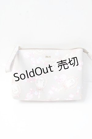 画像: CAPRICIEUX / 猫香水柄ポーチ  グレー Y-25-09-29-050-LO-ZA-SZ-ZY