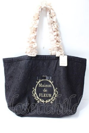 画像: Maison de FLEUR / 名古屋タカシマヤ限定スクエアフリルトートバッグ  黒 Y-25-09-29-055-LO-BG-SZ-ZY