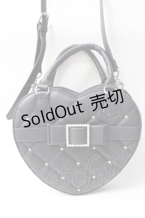 画像: Amavel / ハートキルティングショルダーバッグ  黒 Y-25-09-29-058-CA-BG-SZ-ZY