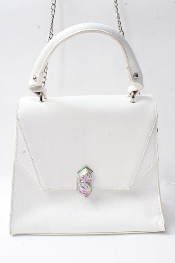 画像1: axes femme POETIQUE / 蛇モチーフ金具バッグ  白 Y-25-09-29-060-AX-BG-SZ-ZT500 (1)