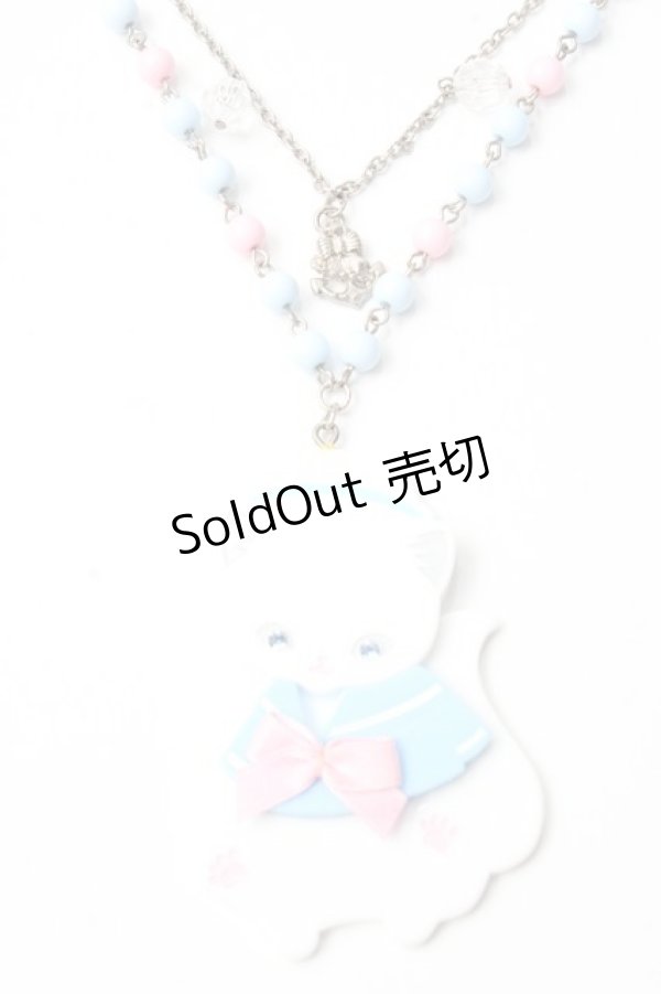 画像1: Angelic Pretty / Sailor Marine Kittenネックレス  サックス Y-25-09-29-008-AP-AC-SZ-ZY (1)
