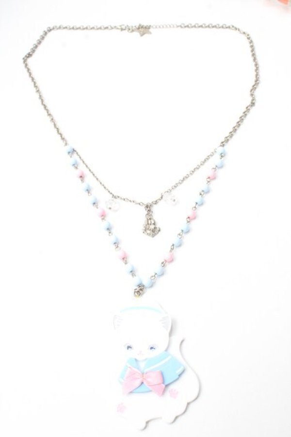 画像3: Angelic Pretty / Sailor Marine Kittenネックレス  サックス Y-25-09-29-008-AP-AC-SZ-ZY (3)