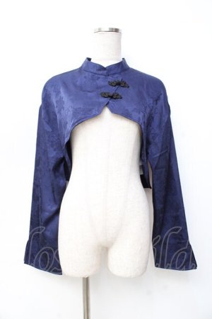 画像: axes femme / 芍薬ジャガードチャイナボレロ  紺 Y-25-09-29-086-AX-TO-SZ-ZY