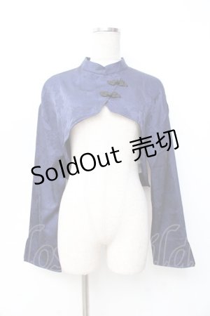 画像: axes femme / 芍薬ジャガードチャイナボレロ  紺 Y-25-09-29-086-AX-TO-SZ-ZI