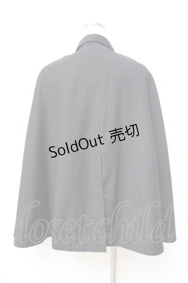 画像3: PUTUMAYO / ストライプダブルボタンケープ  黒 Y-25-09-29-091-PT-CO-SZ-ZY (3)