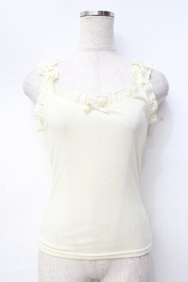 画像1: LIZ LISA / フラワー×蝶モチーフキャミ 0 イエロー Y-25-09-29-102-LO-TO-SZ-ZT203 (1)