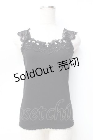 画像: axes femme POETIQUE / パールレースデザインタンク  黒「 Y-25-09-29-111-AX-TO-SZ-ZY