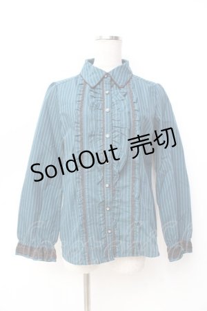 画像: axes femme / ストライプブラウス  グリーン Y-25-09-29-112-AX-BL-SZ-ZY