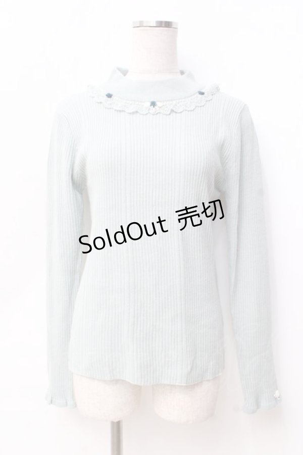 画像1: axes femme / バラボトルネックニットプルオーバー F ミント Y-25-09-29-117-AX-TO-SZ-ZY (1)