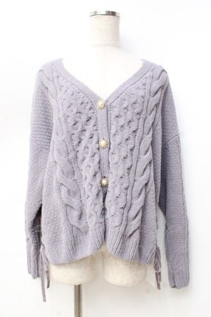画像: axes femme / サイドレースアップニットカーディガン M ラベンダー Y-25-09-29-118-AX-TO-SZ-ZY
