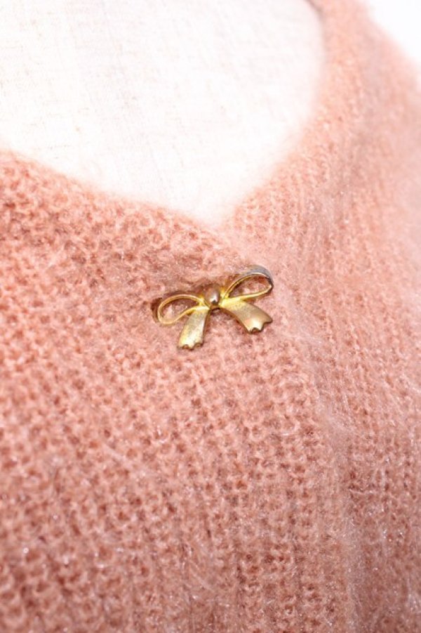 画像3: F i.n.t / リボン釦シュガーラメカーディガン F ピンクブラウン Y-25-09-29-120-CA-TO-SZ-ZY (3)