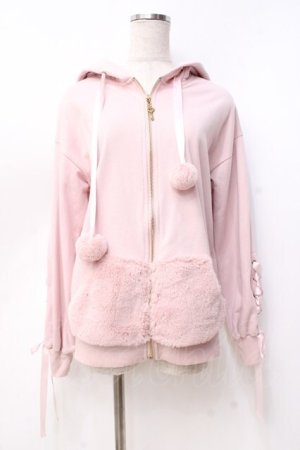 画像: Secret Honey / うさ耳ファー裏起毛パーカー 2 ピンク Y-25-09-29-122-CA-TO-SZ-ZY