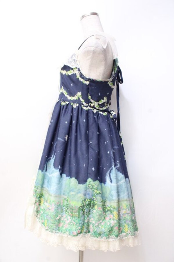 画像2: BABY,THE STARS SHINE BRIGHT / Fairy Topialium 〜Trifolium 仕立ての約束の森〜Repensジャンパースカート  紺 Y-25-09-29-127-BA-OP-SZ-ZY (2)
