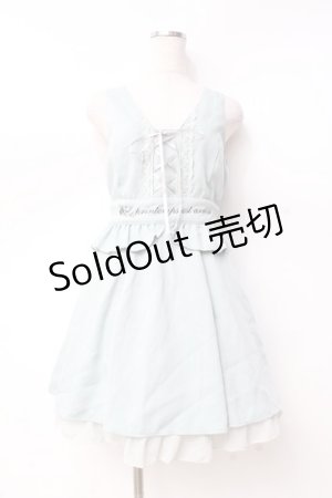 画像: axes femme / ウエスト刺繍ジャンパースカート  ミント Y-25-09-29-132-AX-OP-SZ-ZY