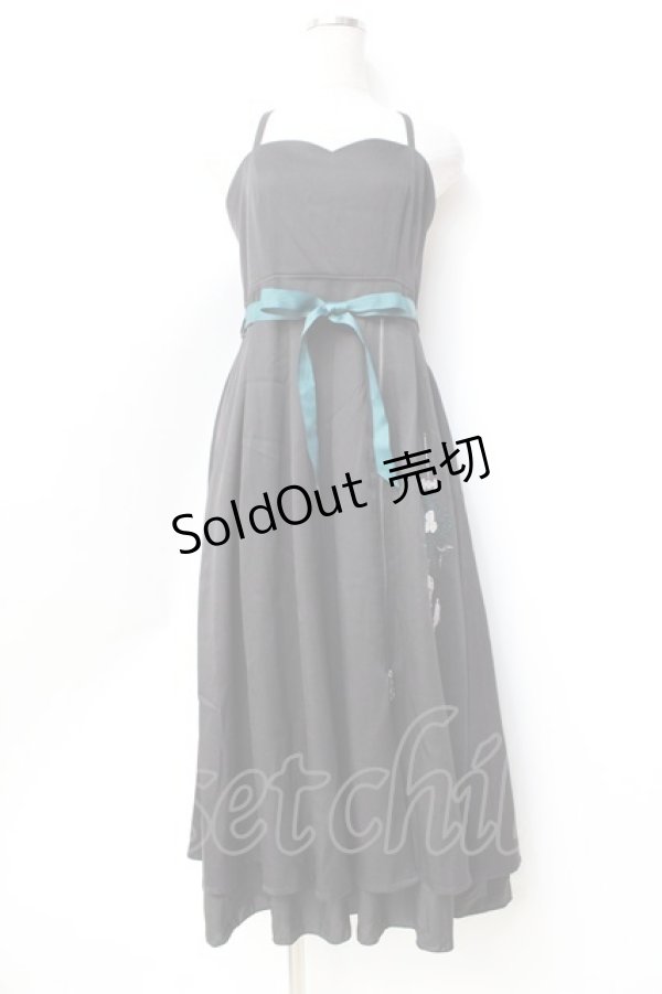 画像1: axes femme / チャイナ風刺繍キャミワンピース  黒 Y-25-09-29-133-AX-OP-SZ-ZI (1)