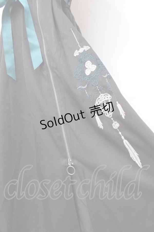 画像3: axes femme / チャイナ風刺繍キャミワンピース  黒 Y-25-09-29-133-AX-OP-SZ-ZI (3)